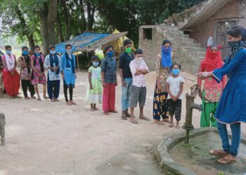 नौतनवां: अंतराष्ट्रीय हाथ धुलाई दिवस पर बच्चों को सिखाये हाथ धोने के छः स्टेप