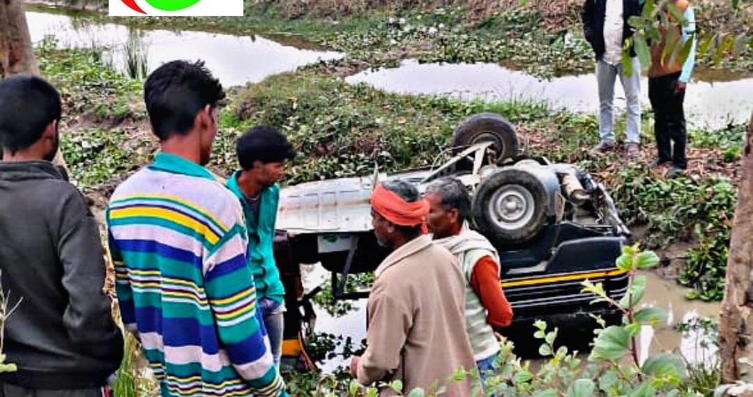 परसामालिक: बकरी बचाने के चक्कर में अनियंत्रित होकर टेंपो पलटी