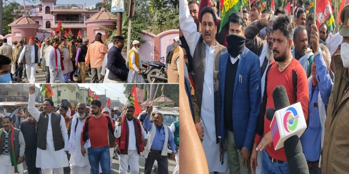 किसान आंदोलन: नौतनवां में पूर्व सांसद कुंवर अखिलेश व मुन्ना सिंह सैकड़ों समर्थको के साथ गिरफ्तार, तस्वीरों में देखे पल पल की अपडेट