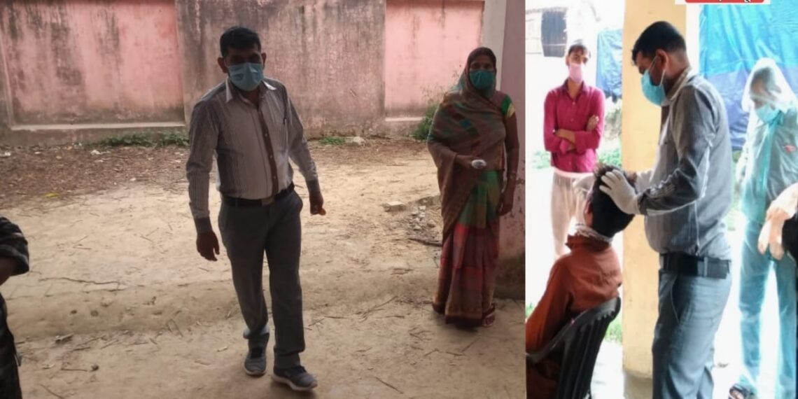 नौतनवां: 16 वर्षीय युवती के निधन के बाद रैपिड रिस्पॉन्स टीम पहुची उसके गांव, कैम्प लगा किया कोविड टेस्ट