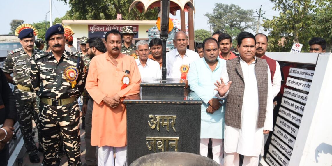 नौतनवां शहीद स्मारक पहुंची सैकड़ो बच्चो की साइकिल रैली, स्वाधीनता के संघर्ष की ऊर्जा का होगा संचरण