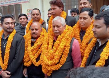 नौतनवां तहसील रेवेन्यू बार के अध्यक्ष चुने गए साधु शरण मिश्र, कांटे की रही टक्कर