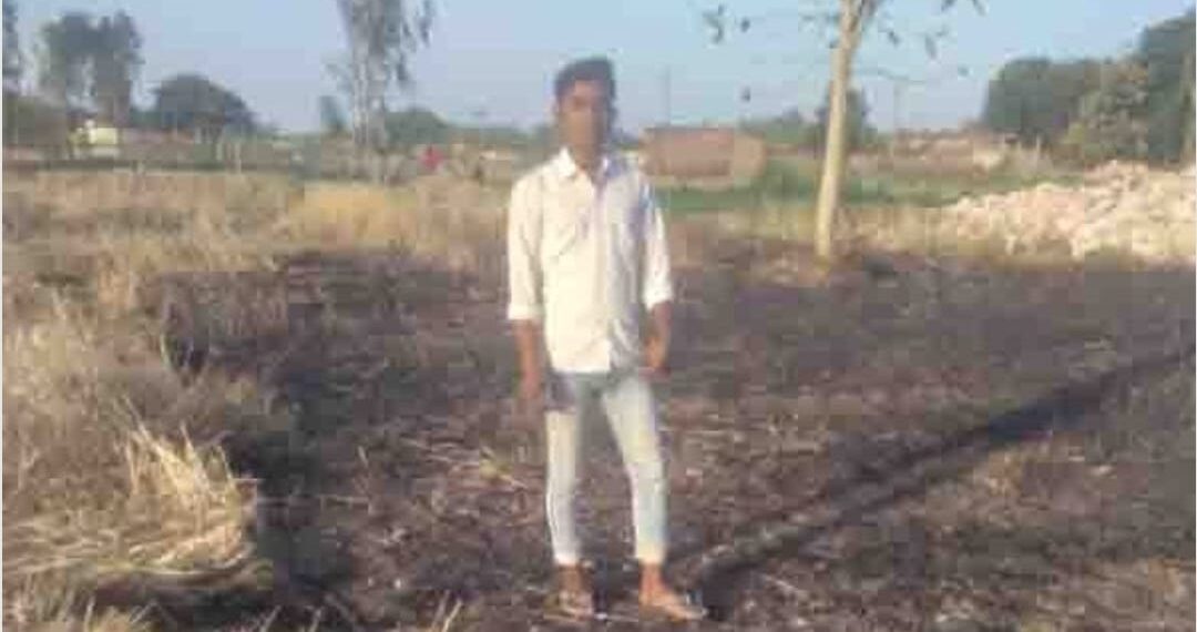 परसामालिक: विधुत शार्ट सर्किट से खड़ी गेहूं की फसल हुई आग के हवाले