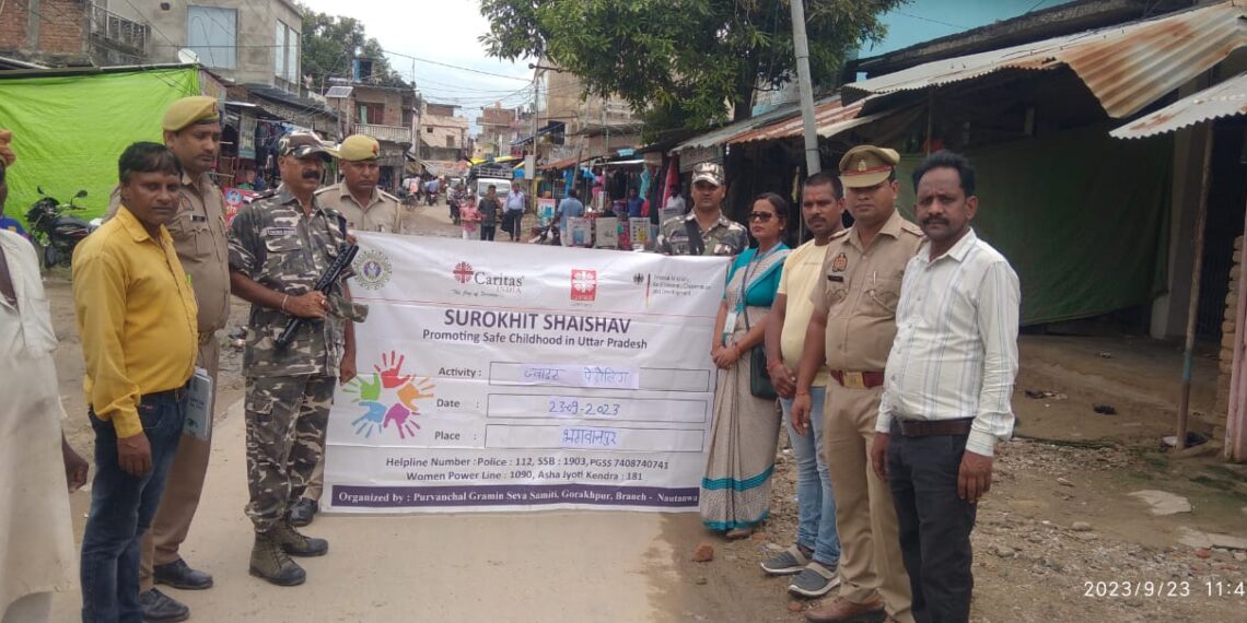 सोनौली: बच्चों की सुरक्षा हेतु किया गया ज्वाइंट पेट्रोलिंग