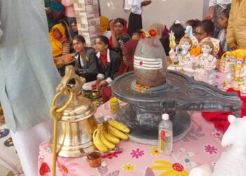 पुरैनिहा स्थित शिव मंदिर के जीणोद्धार में लग रही भारी भीड़, भव्य शिवलिंग देख अभिभूत हो रहे शिव भक्त