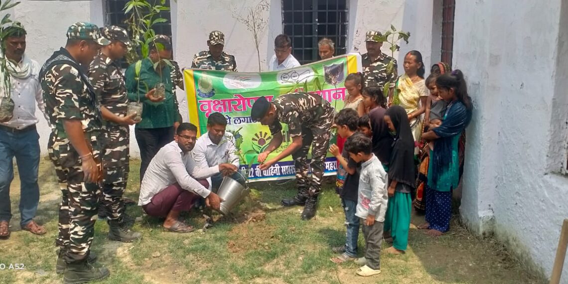 सोनौली में विश्व पर्यावरण दिवस पर एसएसबी जवानों और सभासद प्रतिनिधि ने किया वृक्षारोपण, दिया ग्रीन फ़ॉर लाइफ का संदेश