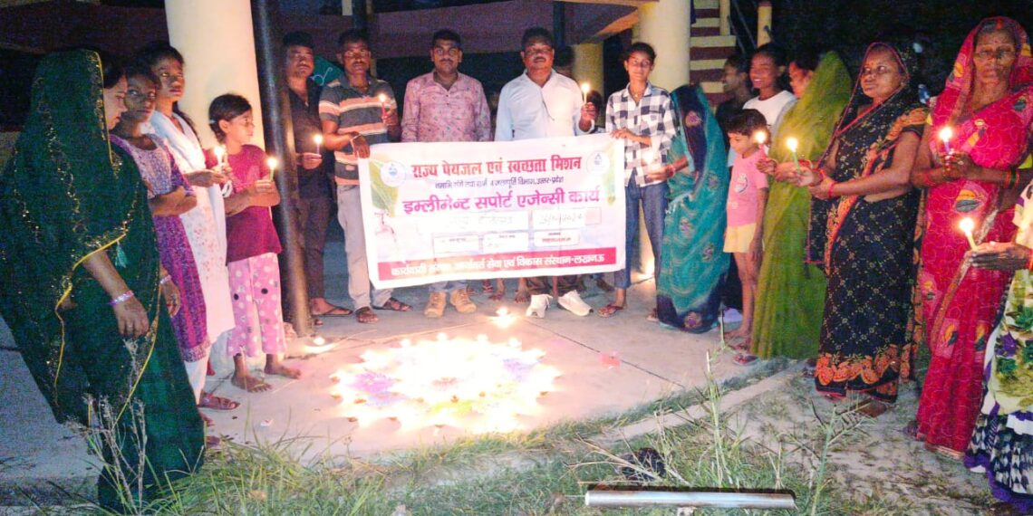 नौतनवां: आर्यावर्त सेवा व विकास संस्थान ने मनाया जल दीपोत्सव