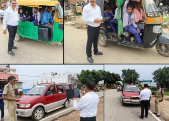 महराजगंज: स्कूलों में प्रयुक्त गैर पीले रंग की अवैध वाहनों पर कार्यवाही