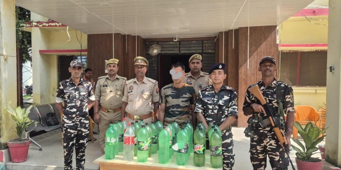 54 लीटर धरेलू देशी शराब के साथ एक गिरफ्तार सोनौली