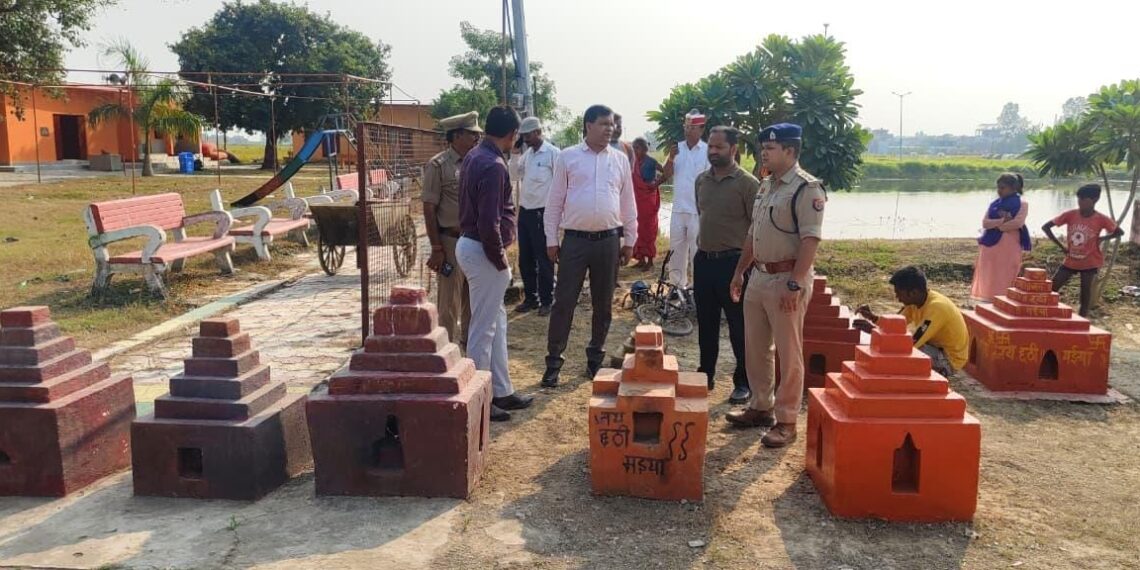 सोनौली। छठ घाटो का निरीक्षण दिए गए निर्देश