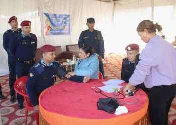 हेल्थ कैंप में पुलिस और पुलिस परिवारों की हुई जांच