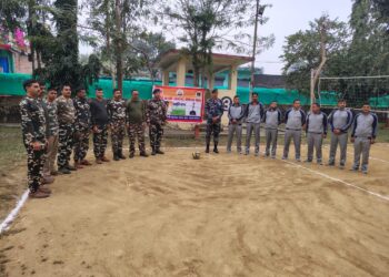 बॉलीबॉल के मैत्री मैच में एपीएफ़ नेपाल ने एसएसबी को हराया