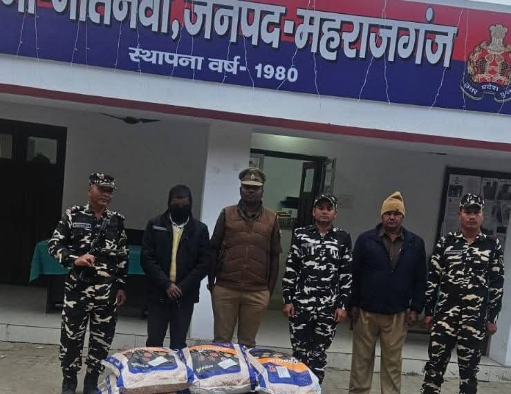 नौतनवां पुलिस व एसएसबी की संयुक्त कार्रवाई, 15 बोरी तस्करी मक्कई बरामद, एक अभियुक्त गिरफ्तार