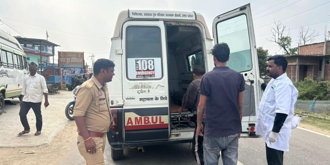 ट्रक की ठोकर से युवक घायल